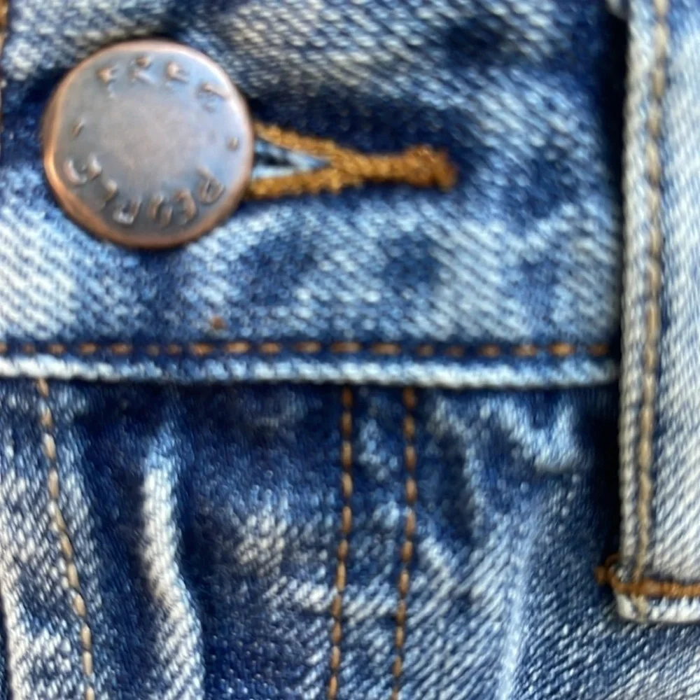 We The Free Blue Jean Shorts Distressed Raw Hem size 26